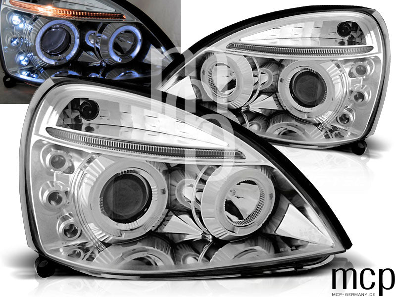 Angel Eyes Scheinwerfer Set für Renault Clio II (06/2001 bis 09/2005) in Chrom