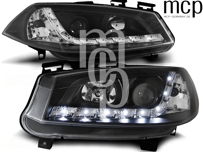 Scheinwerfer Set für Renault Megane II (11/2002 bis 10/2005) in Schwarz