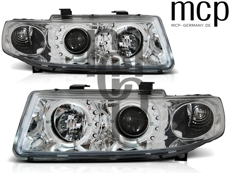 Angel Eyes Scheinwerfer Set für Seat Leon / Toledo (04/1999 bis 08/2004) in Chrom – Ansicht 2