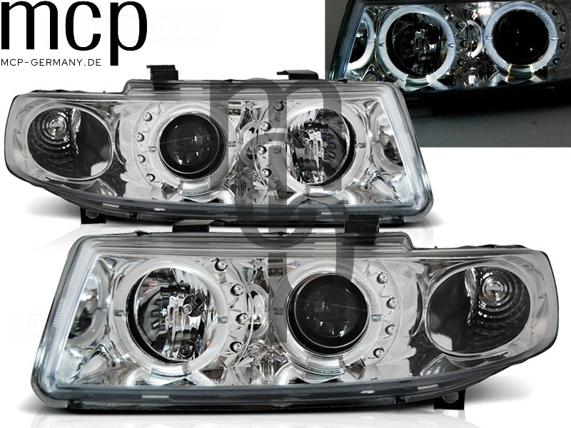 Angel Eyes Scheinwerfer Set für Seat Leon / Toledo (04/1999 bis 08/2004) in Chrom