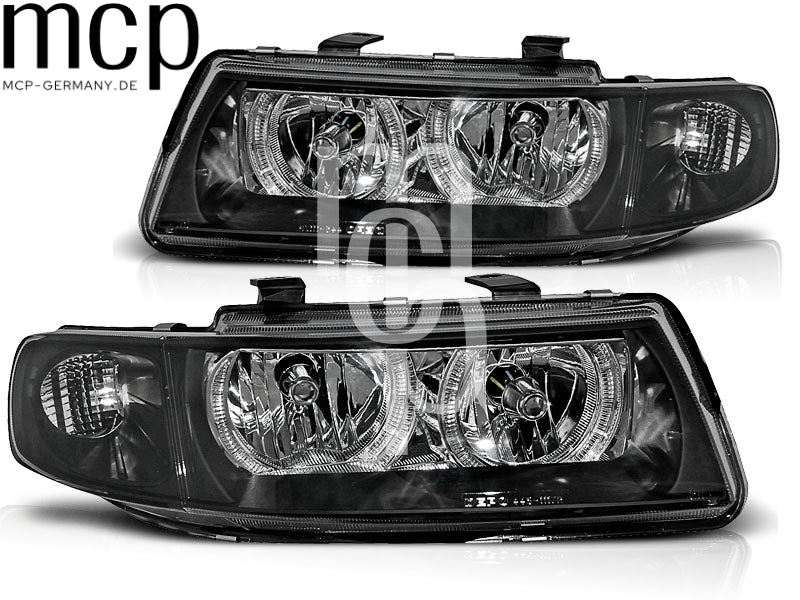 Angel Eyes Scheinwerfer Set für Seat Leon / Toledo (04/1999 bis 08/2004) in Schwarz – Ansicht 2