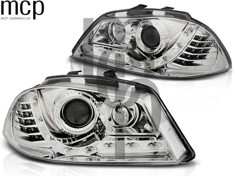 Scheinwerfer Set für Seat Ibiza 6L (04/2002 bis 2008) in Chrom