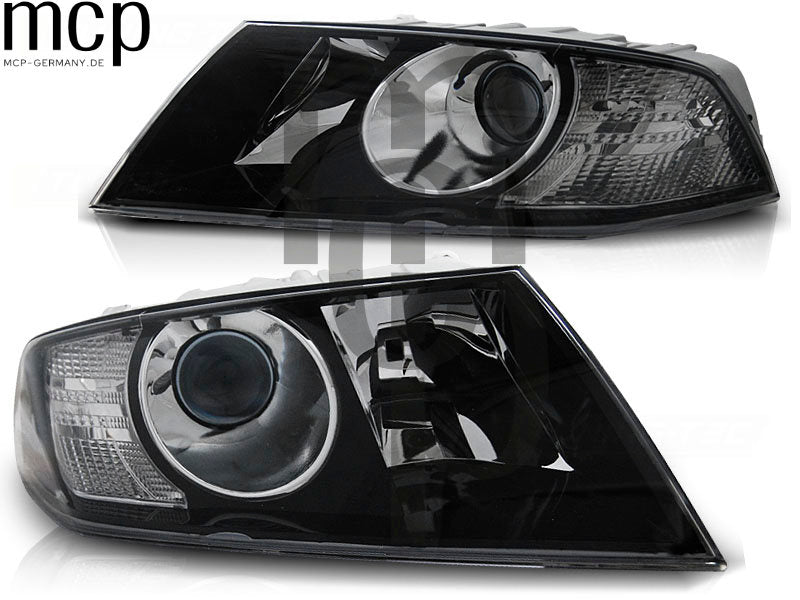 Scheinwerfer Set für Skoda Octavia (2004 bis 2008) in Schwarz