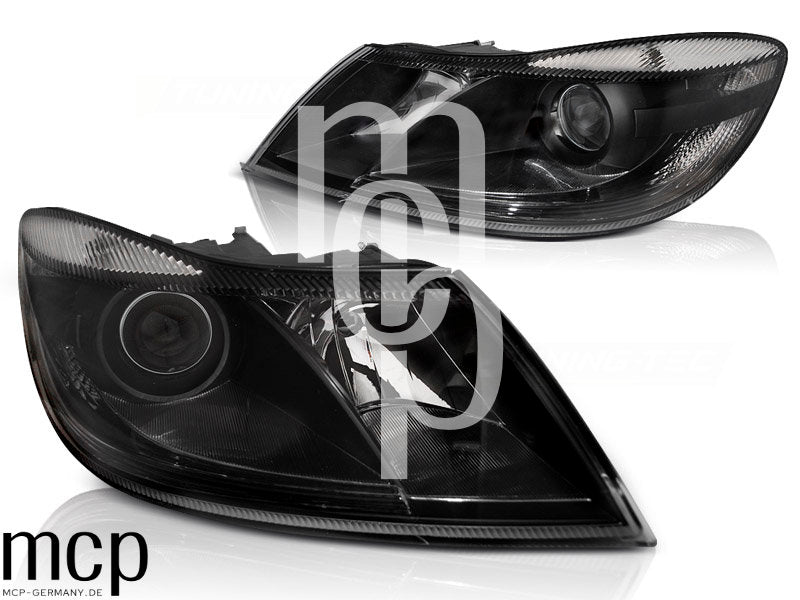 Scheinwerfer Set für Skoda Octavia (2009 bis 2012) in Schwarz