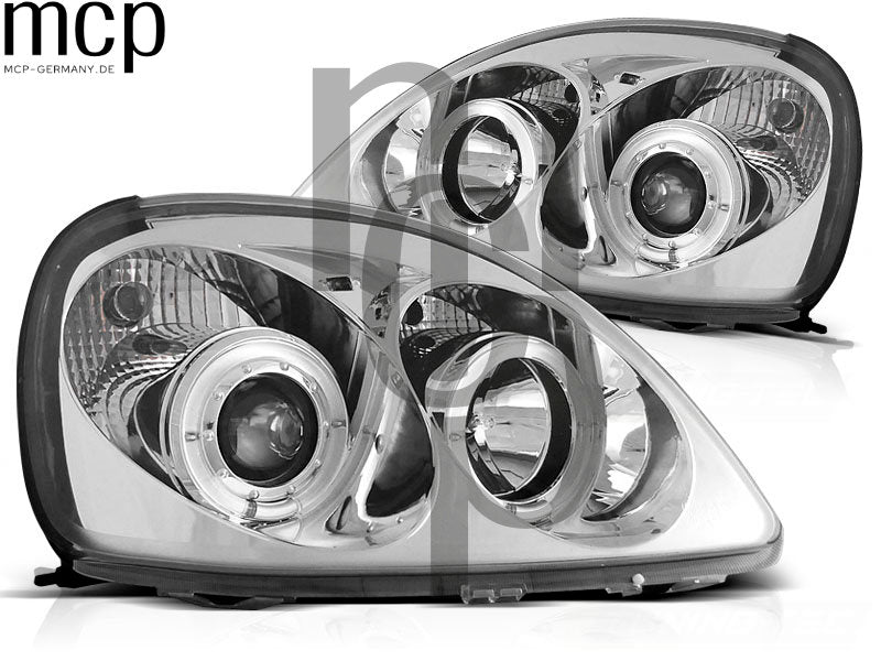 Angel Eyes Scheinwerfer Set für Toyota Yaris (04/1999 bis 09/2003) in Chrom