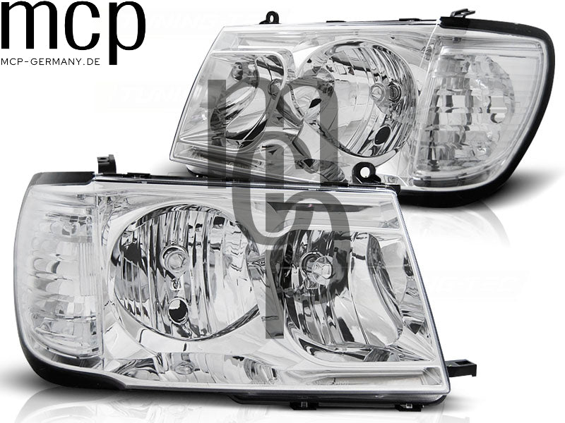 Scheinwerfer Set für Toyota Land Cruiser FJ100 (1998 bis 2004) in Chrom