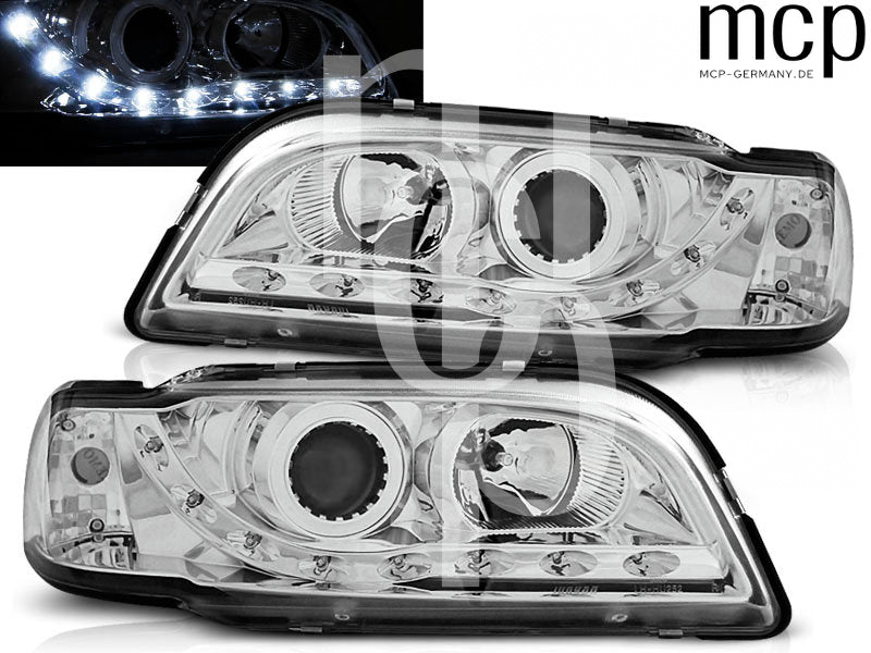 Scheinwerfer Set für Volvo S40/V40 (02/1996 bis 04/2000) in Chrom – Ansicht 2
