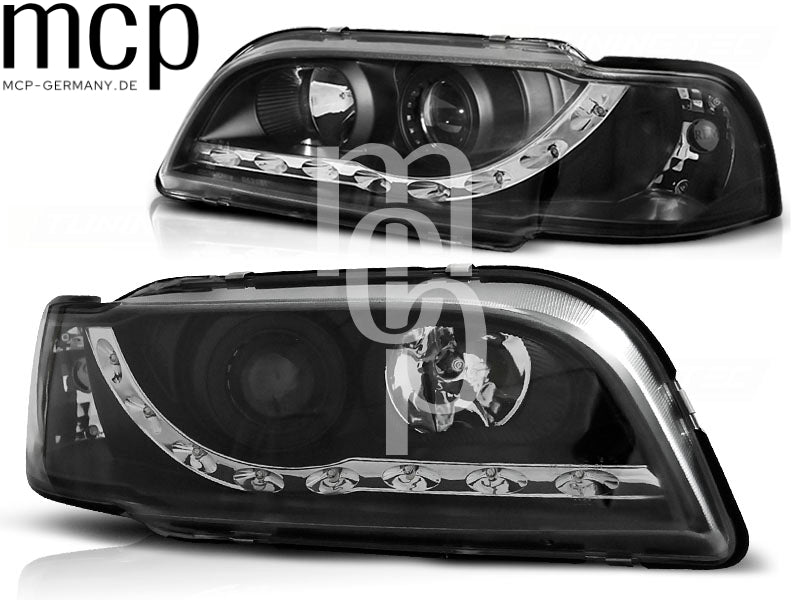 Scheinwerfer Set für Volvo S40/V40 (02/1996 bis 04/2000) in Schwarz