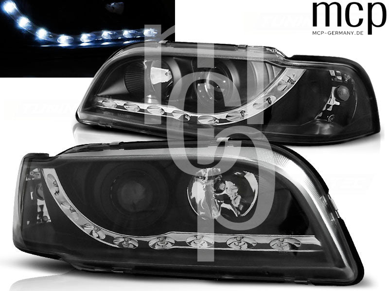 Scheinwerfer Set für Volvo S40/V40 (02/1996 bis 04/2000) in Schwarz