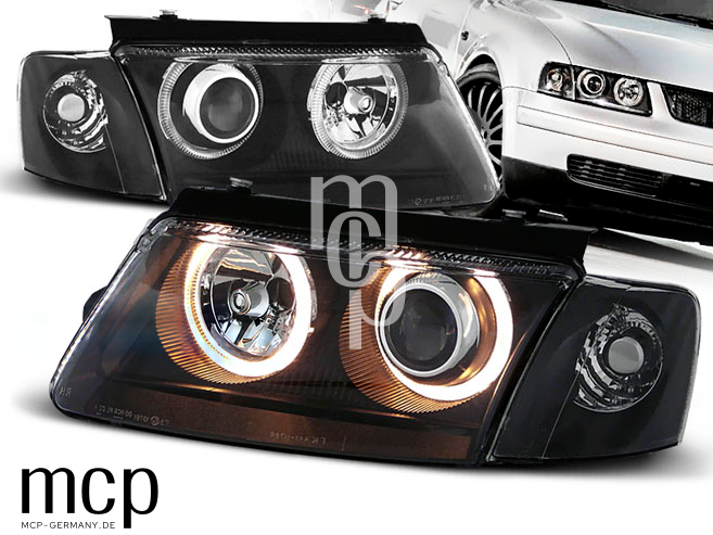 Angel Eyes Scheinwerfer Set für VW Passat B5 3B (11/1996 bis 08/2000) in Schwarz – Ansicht 2