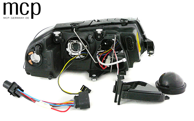 Angel Eyes Scheinwerfer Set für VW Passat 3BG B5 FL (09/2000 bis 03/2005) in Chrom – Ansicht 2