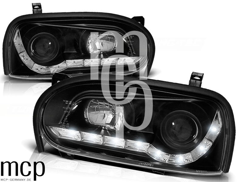 Scheinwerfer Set für VW Golf 3 (09/1991 bis 08/1997) in Schwarz