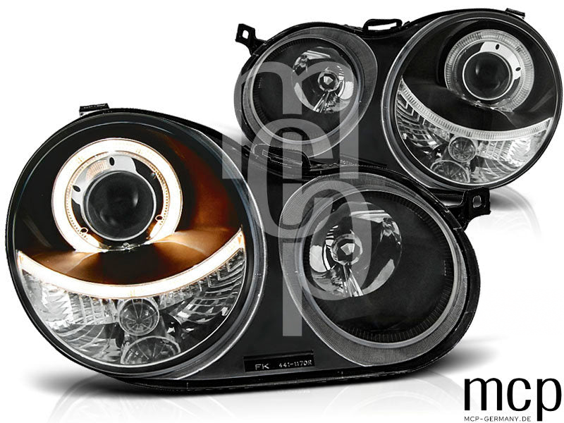 Angel Eyes Scheinwerfer Set für VW Polo 9N (11/2001 bis 04/2005) in Schwarz – 2