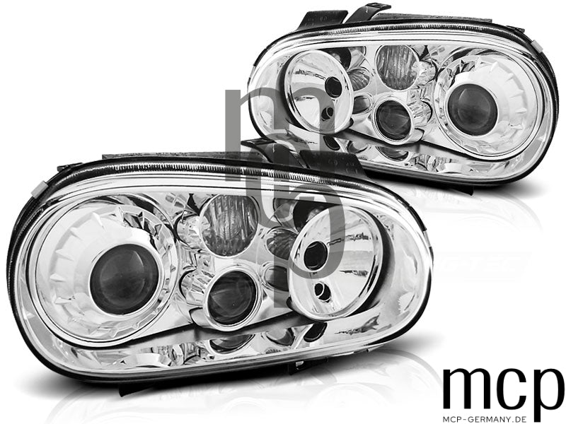 Scheinwerfer Set für VW Golf 4 (09/1997 bis 09/2003) in Chrom