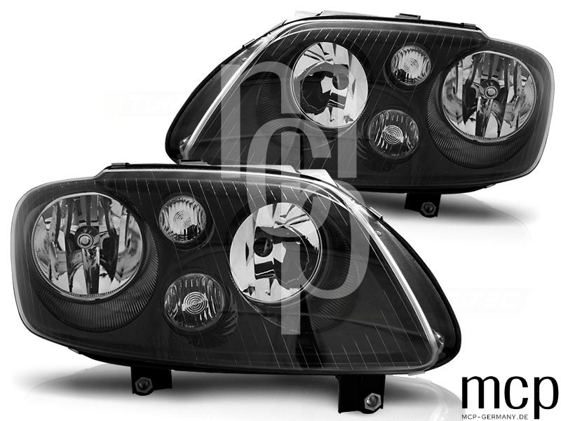 Scheinwerfer Set für VW Touran (02/2003 bis 10/2006) / Caddy in Schwarz