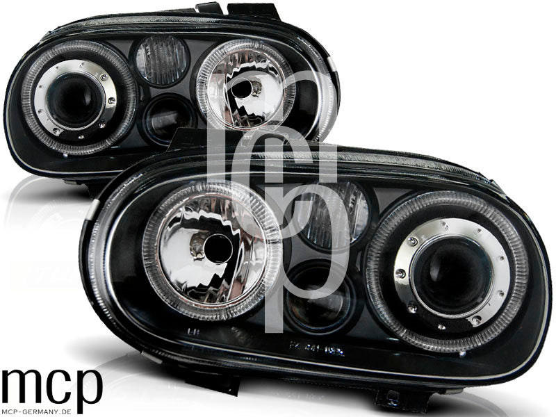 Angel Eyes Scheinwerfer Set für VW Golf 4 (09/1997 bis 09/2003) in Schwarz