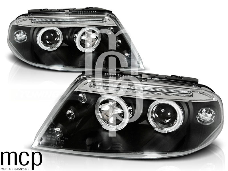 Angel Eyes Scheinwerfer Set für VW Passat 3BG (09/2000 bis 03/2005) in Schwarz