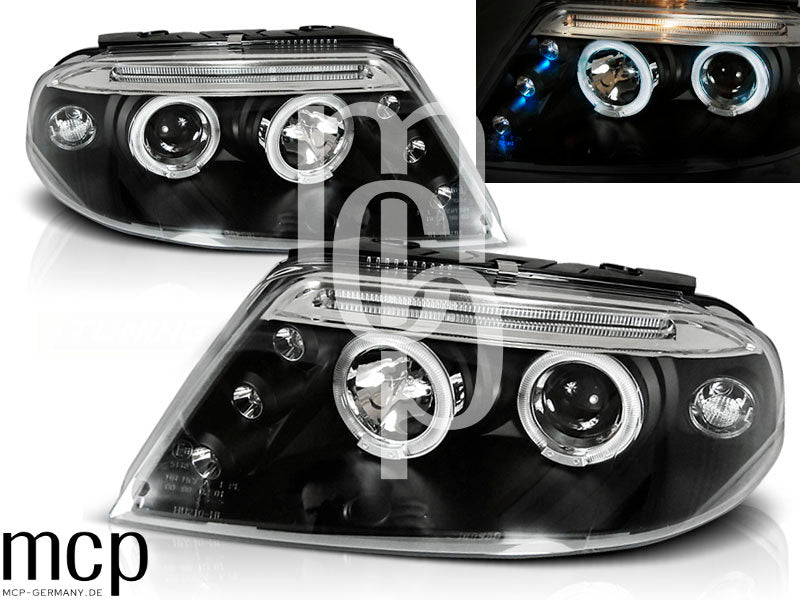 Angel Eyes Scheinwerfer Set für VW Passat 3BG (09/2000 bis 03/2005) in Schwarz
