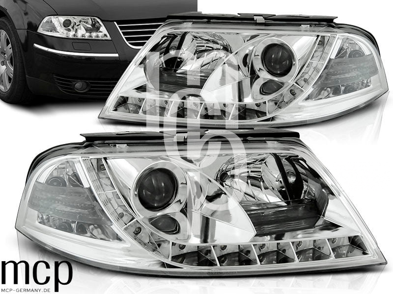 Scheinwerfer Set für VW Passat 3BG (09/2000 bis 03/2005) in Chrom