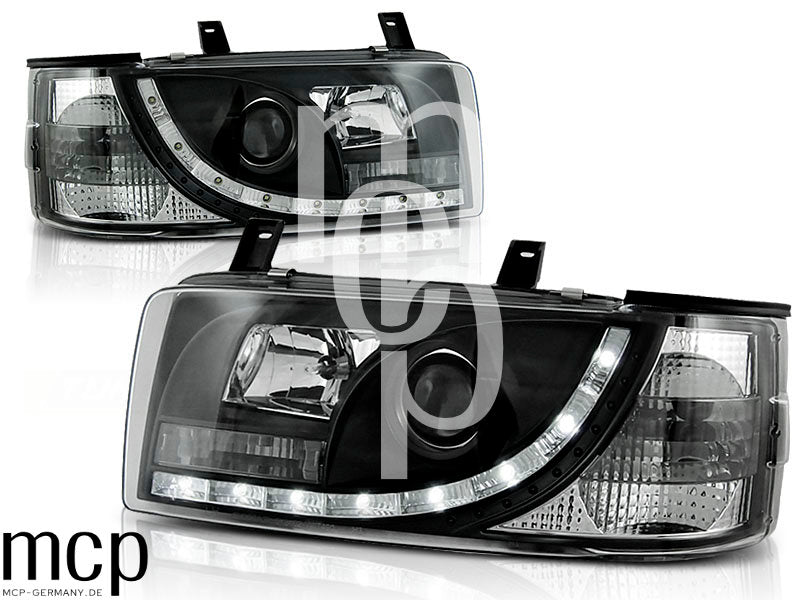Scheinwerfer Set für VW T4 (1990 bis 03/2003) Transporter in Schwarz