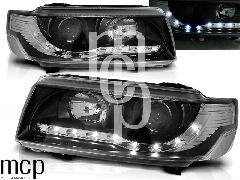 Scheinwerfer Set für VW Passat B4 (11/1993 bis 05/1997) in Schwarz