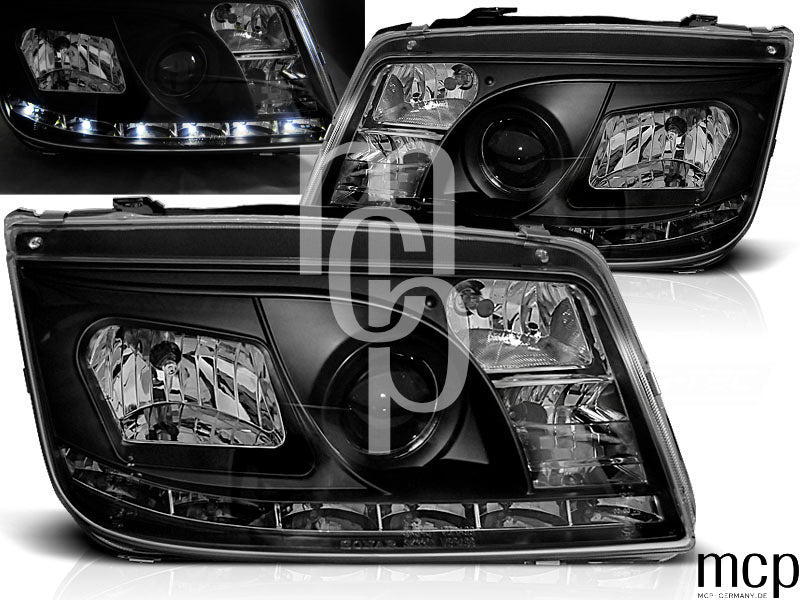 Scheinwerfer Set für VW Bora (09/1998 bis 05/2005) in Schwarz