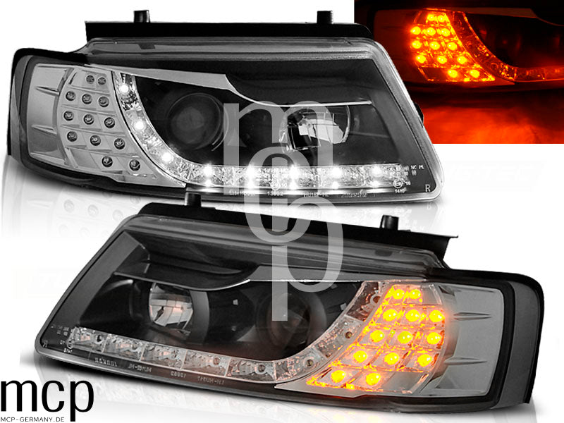 Scheinwerfer Set für VW Passat B5 (1996 bis 2000) in Schwarz