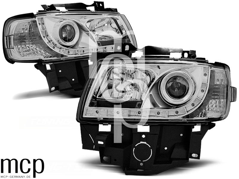 Scheinwerfer Set für VW T4 (08/1996 bis 03/2003) BUS in Chrom