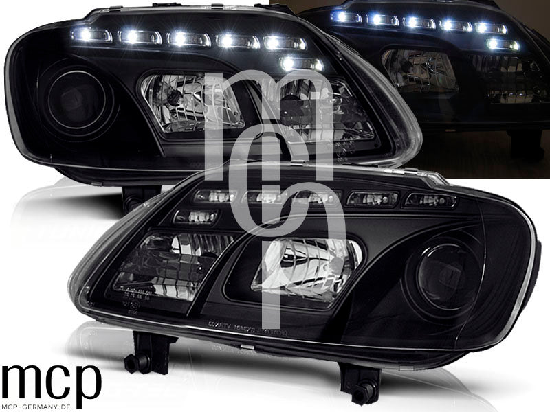 Scheinwerfer Set für VW Touran (02/2003 bis 10/2006) / Caddy in Schwarz