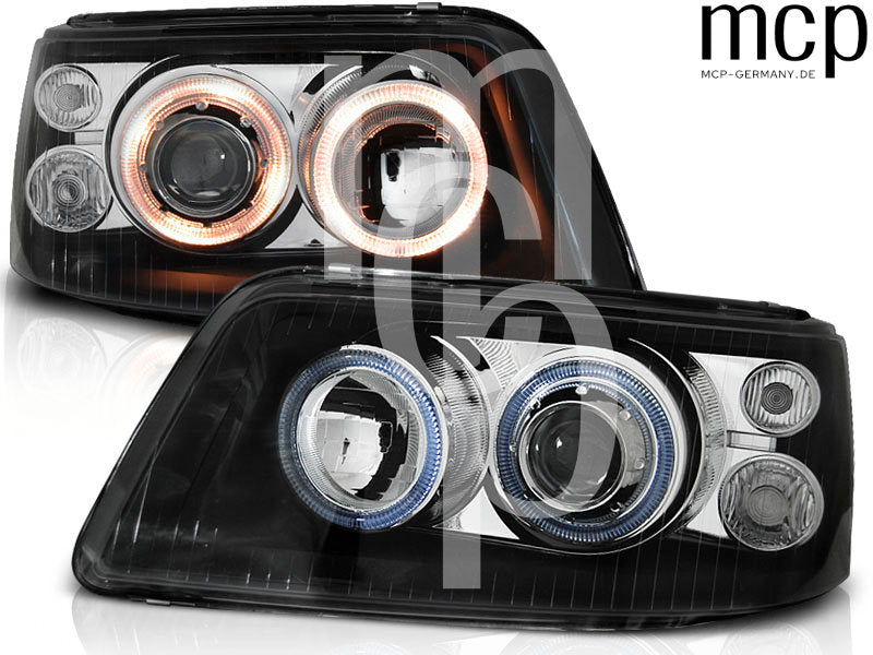 Angel Eyes Scheinwerfer Set für VW T5 (04/2003 bis 08/2009) in Schwarz – Produktansicht 2