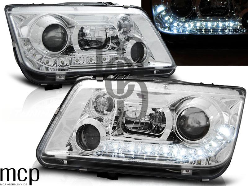 Scheinwerfer Set für VW Bora (09/1998 bis 05/2005) in Chrom