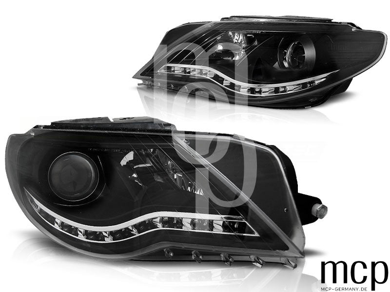 Scheinwerfer Set für VW Passat CC (2008 bis 2012) in Schwarz