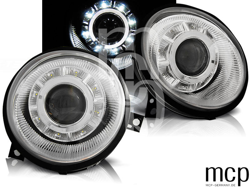 Angel Eyes Scheinwerfer Set für VW Lupo (1998 bis 2005) in Chrom