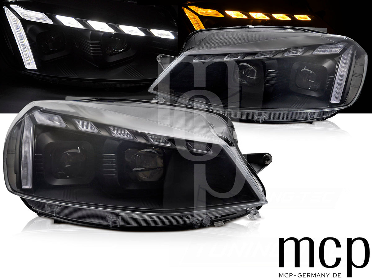 Voll LED Scheinwerfer Set für VW Golf 7 (2017 bis 2019) in Schwarz mit LED Tagfahrlicht
