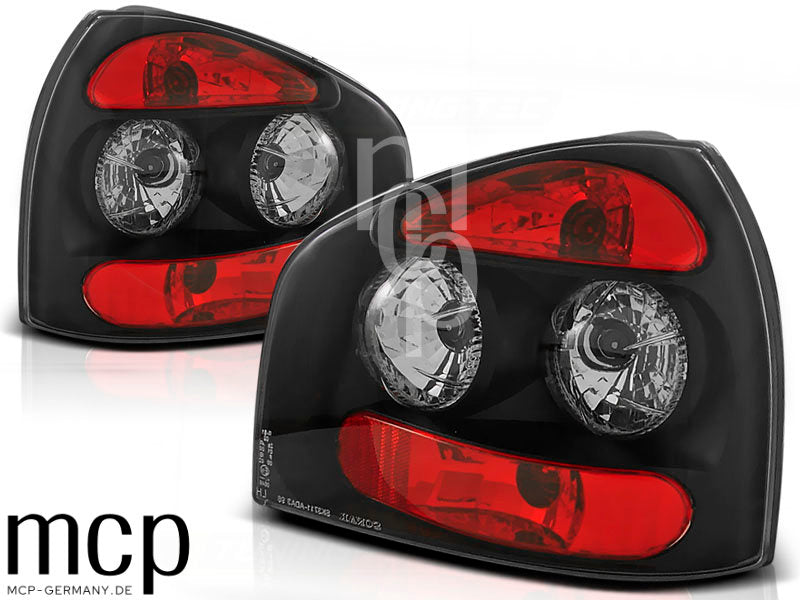 Rückleuchten Set für Audi A3 8L Schrägheck / 3-Türer / 5-Türer (08/1996 bis 08/2000) in Schwarz