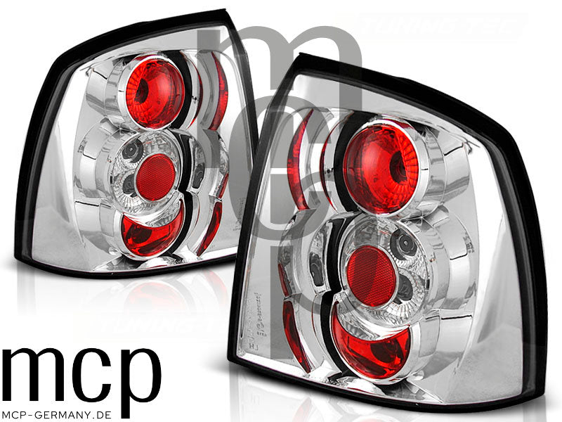 Rückleuchten Set für Opel Astra G 3-/5-Türer (09/1997 bis 02/2004) in Chrom