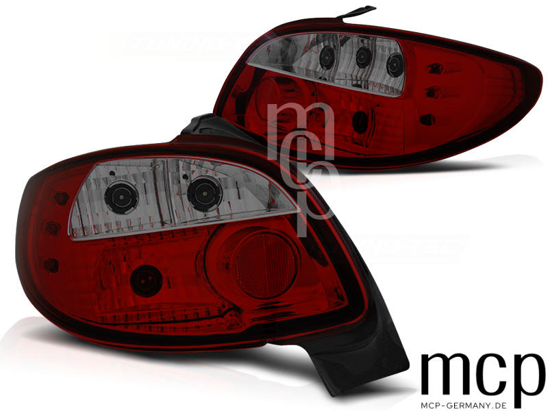 Rückleuchten Set für Peugeot 206 Schrägheck (ab 10/1998) in Rot/Smoke