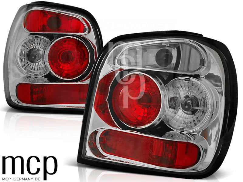 Rückleuchten Set für VW Polo 6N2 Schrägheck (10/1999 bis 10/2001) in Chrom
