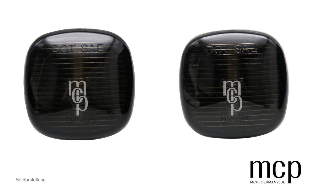 MCP 022024 – LED Seitenblinker Set für Škoda, Seat und Audi in Smoke – Setdarstellung