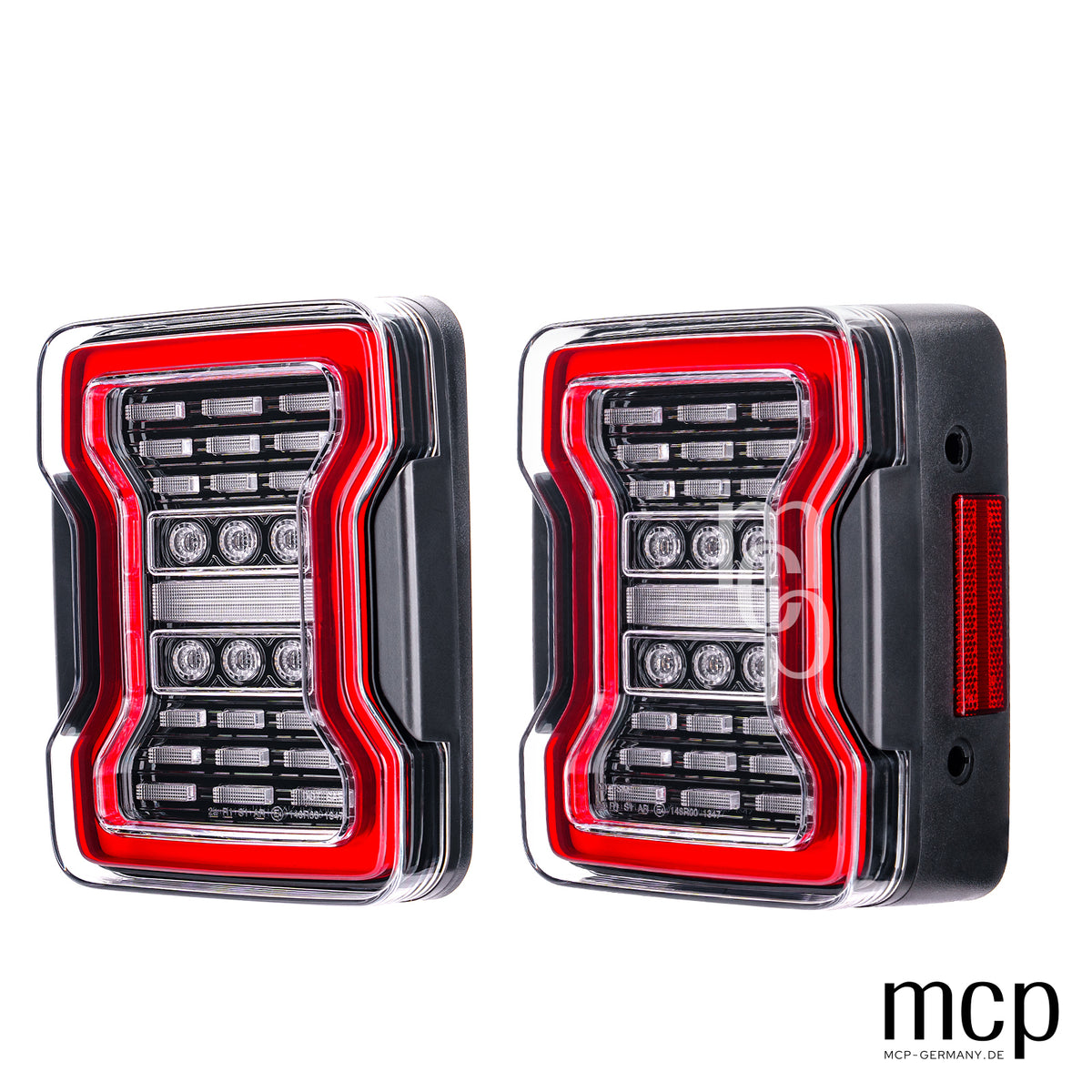 MCP 153001 – LED Rückleuchten Set für Jeep Wrangler JK (2007 bis 2018) in Klar, Ansicht 1