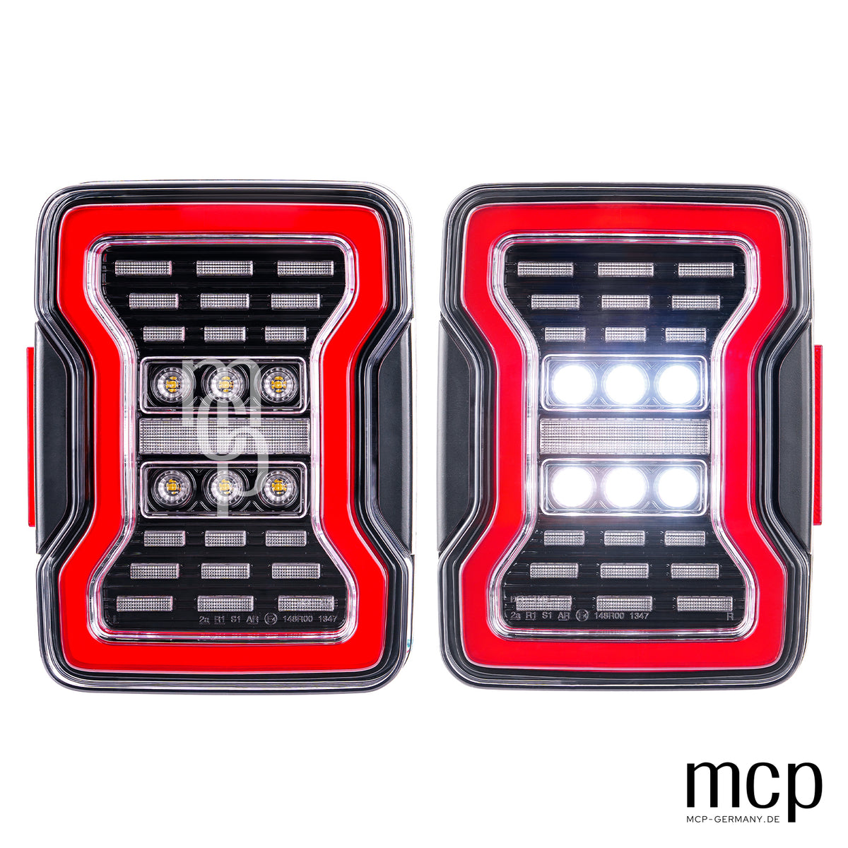 MCP 153001 – LED Rückleuchten Set für Jeep Wrangler JK (2007 bis 2018) in Klar, Ansicht 2