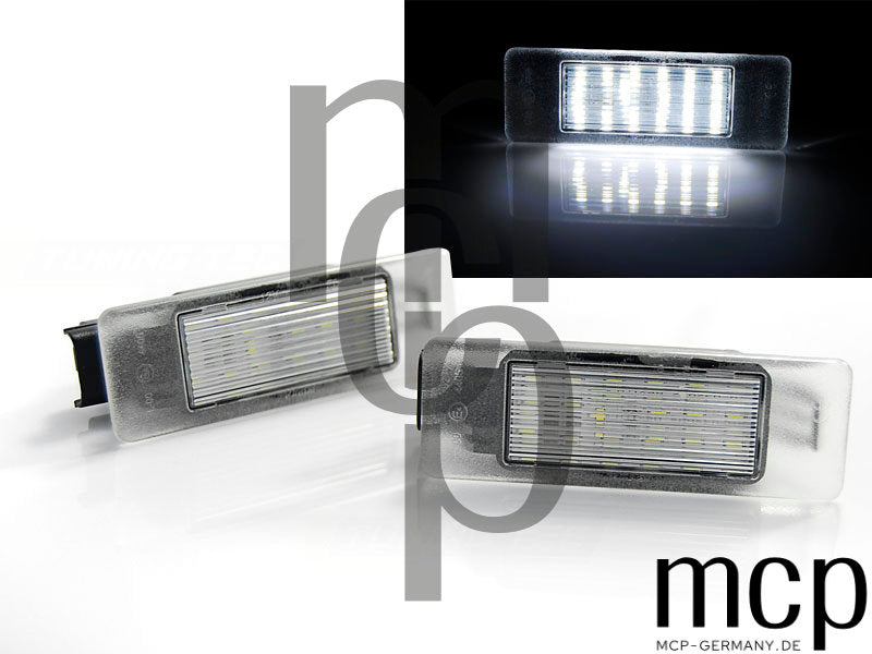 LED Kennzeichenbeleuchtung Set für Peugeot 106 / 307 / 308 / 406 / 407 und Citroën C3 / C4 / C5