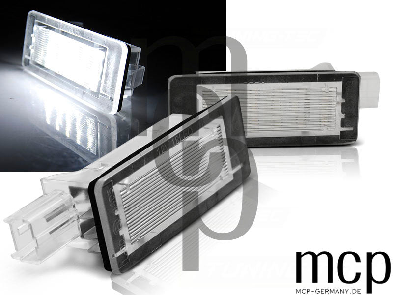 LED Kennzeichenbeleuchtung Set für Renault Scenic II / Laguna II / Dacia Duster / Lodgy / Logan MCV III