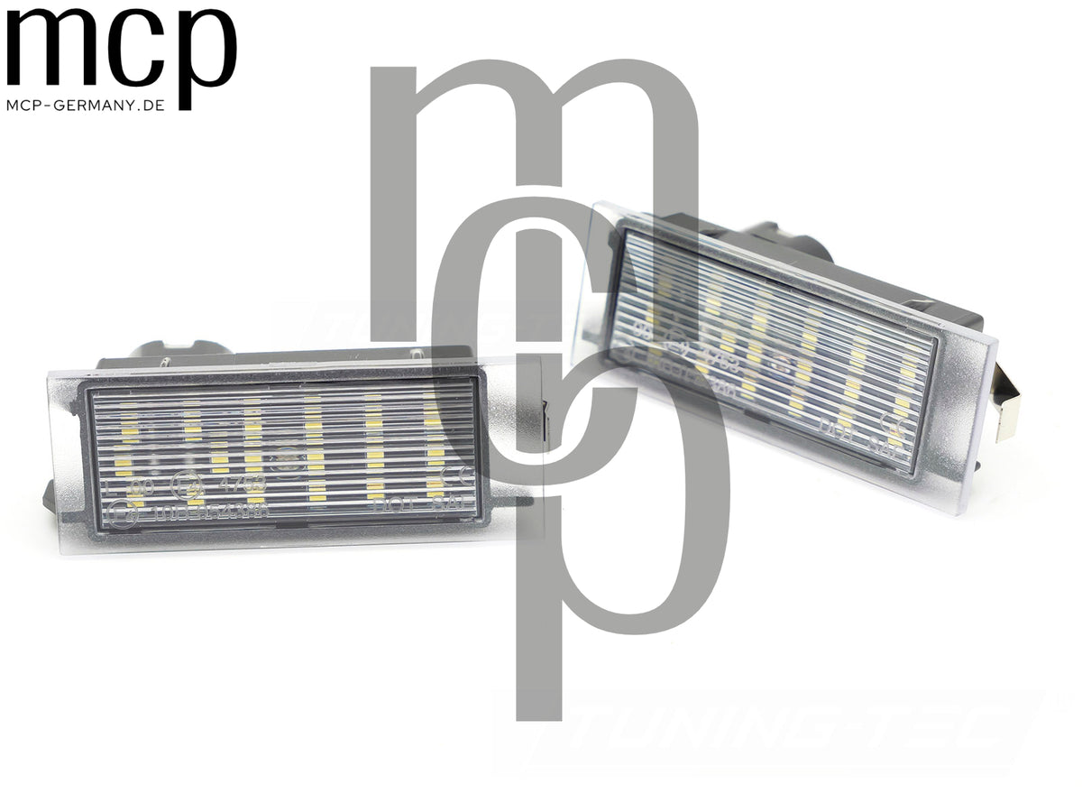LED Kennzeichenbeleuchtung Set für Renault Clio 3 / Megane 2 / Laguna 2 / Master 2 / Opel Movano / Nissan Interstar