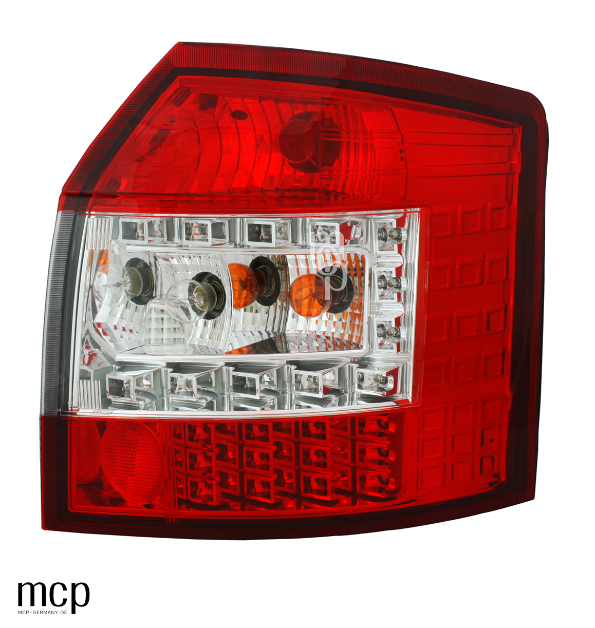 MCP 023053 Audi A4 B6 Avant Rot/Klar – Neue höher aufgelöste Studioansicht der unbeleuchteten Leuchte