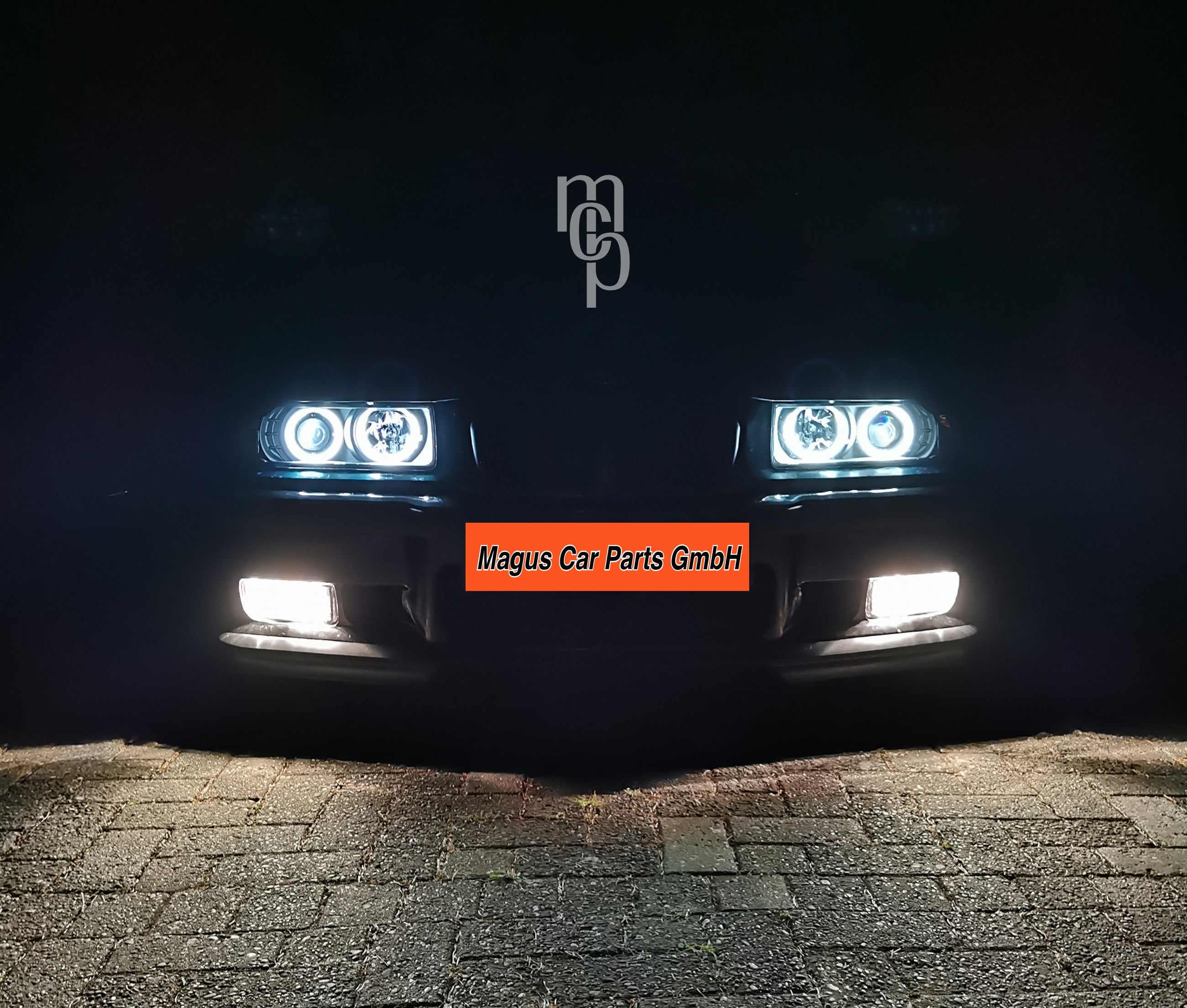 Scheinwerfer Set mit CCFL-Ringen für BMW 3er E36 Limo Touring (90-99) in schwarz