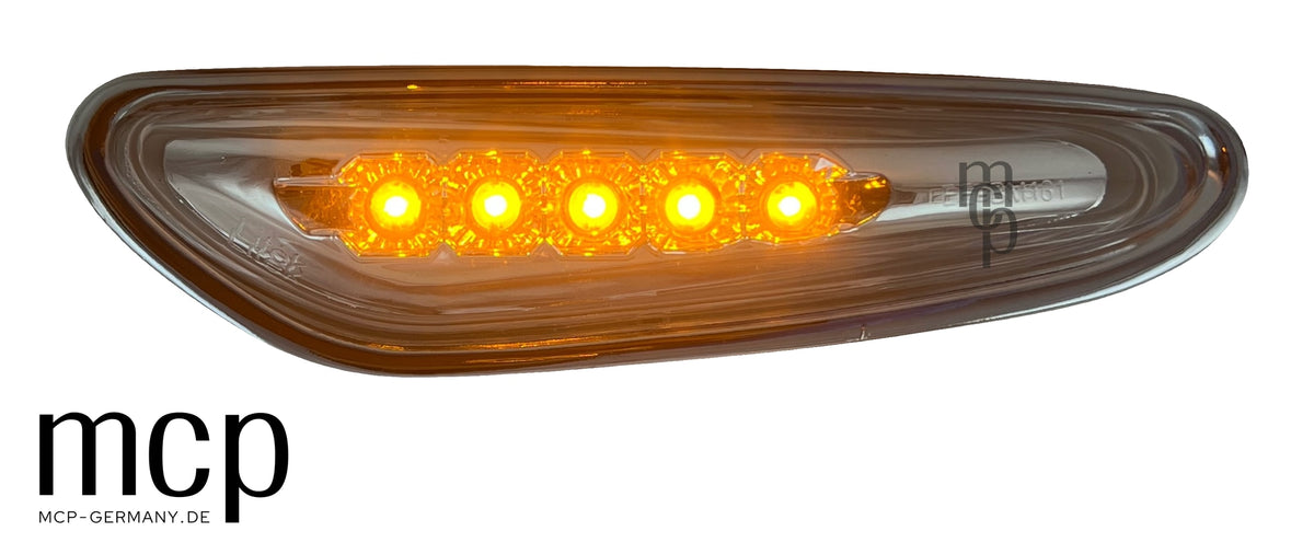 MCP 032135 – LED Seitenblinker BMW E46, E60, X3 E83 Chrom – LED-Seitenblinker beleuchtet
