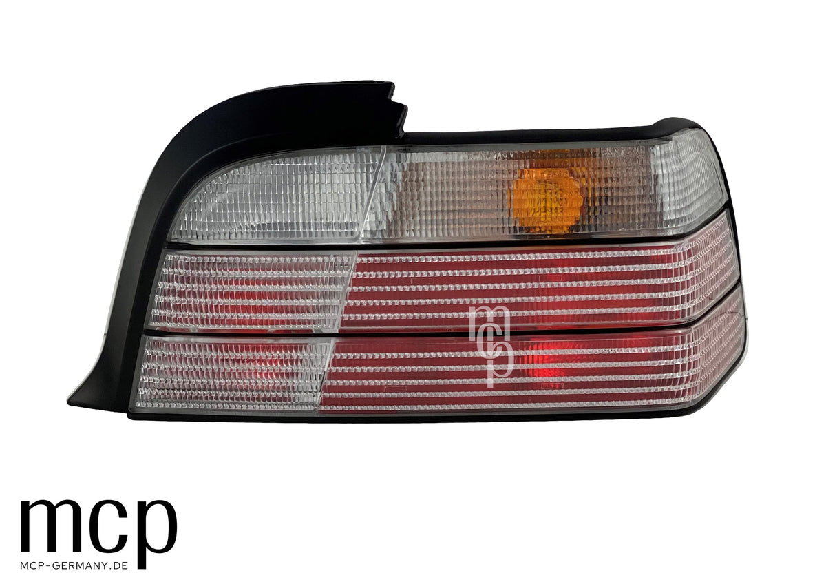 MCP 033017 – BMW 3er E36 Coupé/Cabrio Rückleuchten Weiß – Echte Vorderansicht der rechten Rückleuchte