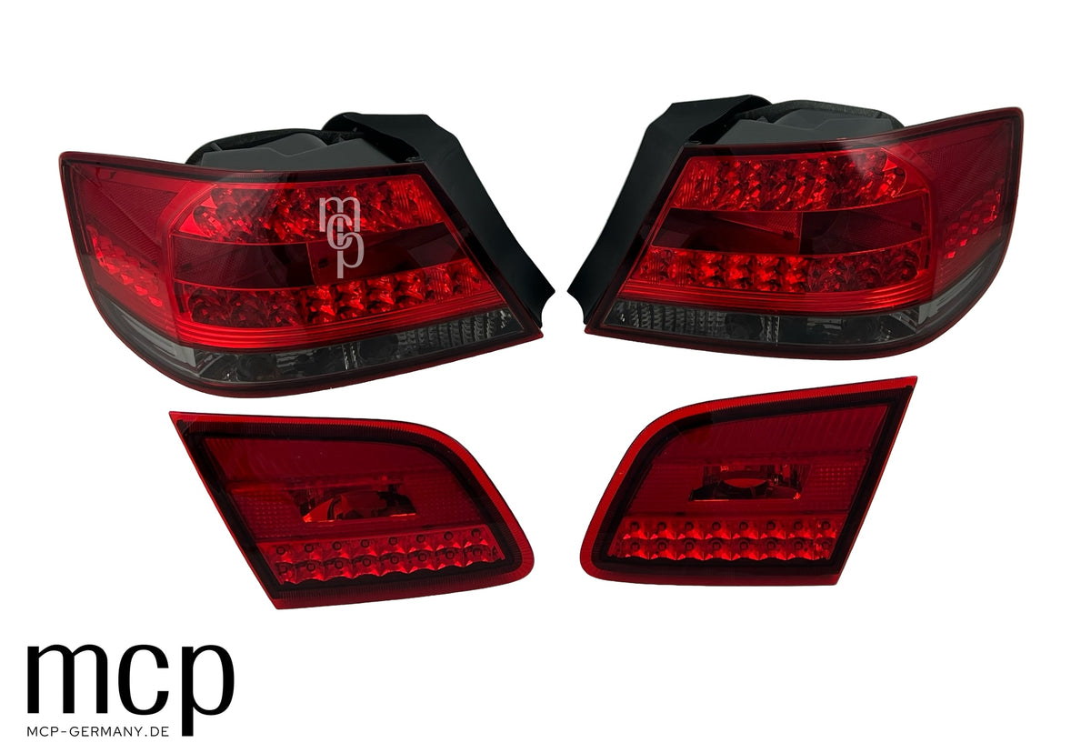 MCP 033120 – BMW 3er E92 Coupé LED Rückleuchten Rot/Smoke – Gesamtansicht des vierteiligen Sets