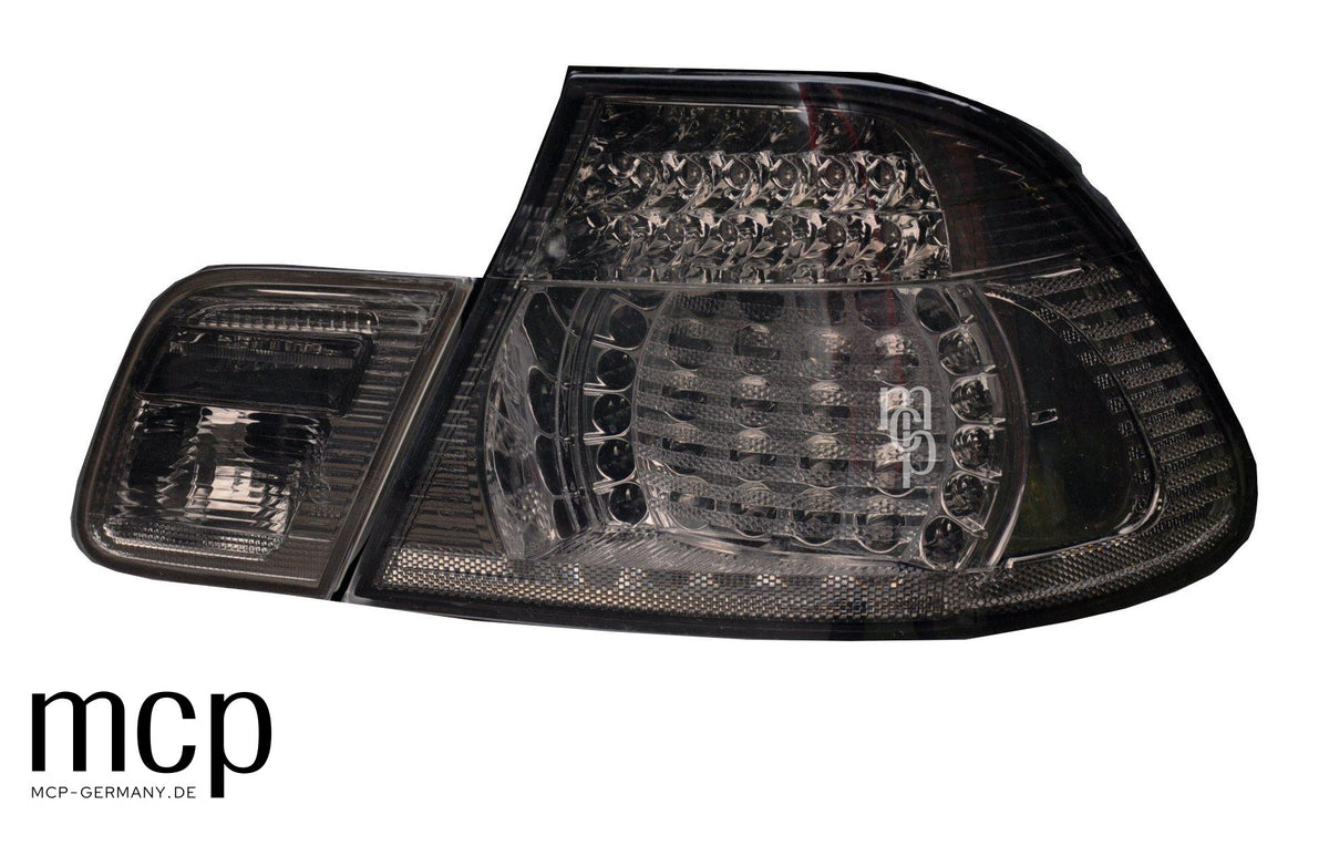 MCP 033159 – BMW 3er E46 Coupé LED Rückleuchten Smoke – Frontansicht